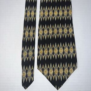The Metropolitan Museum of Art Silk Tie Mens Met Black Gold Geometric Diamond